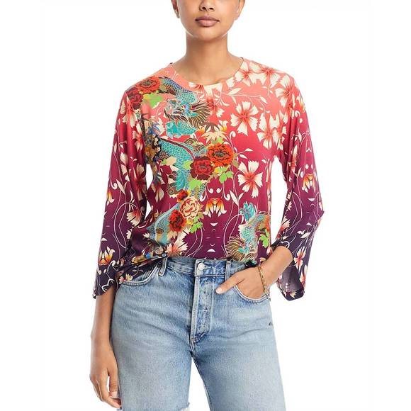 NEW JOHNNY WAS adalena kimono sleeve tee in multicolor - Picture 1 of 3